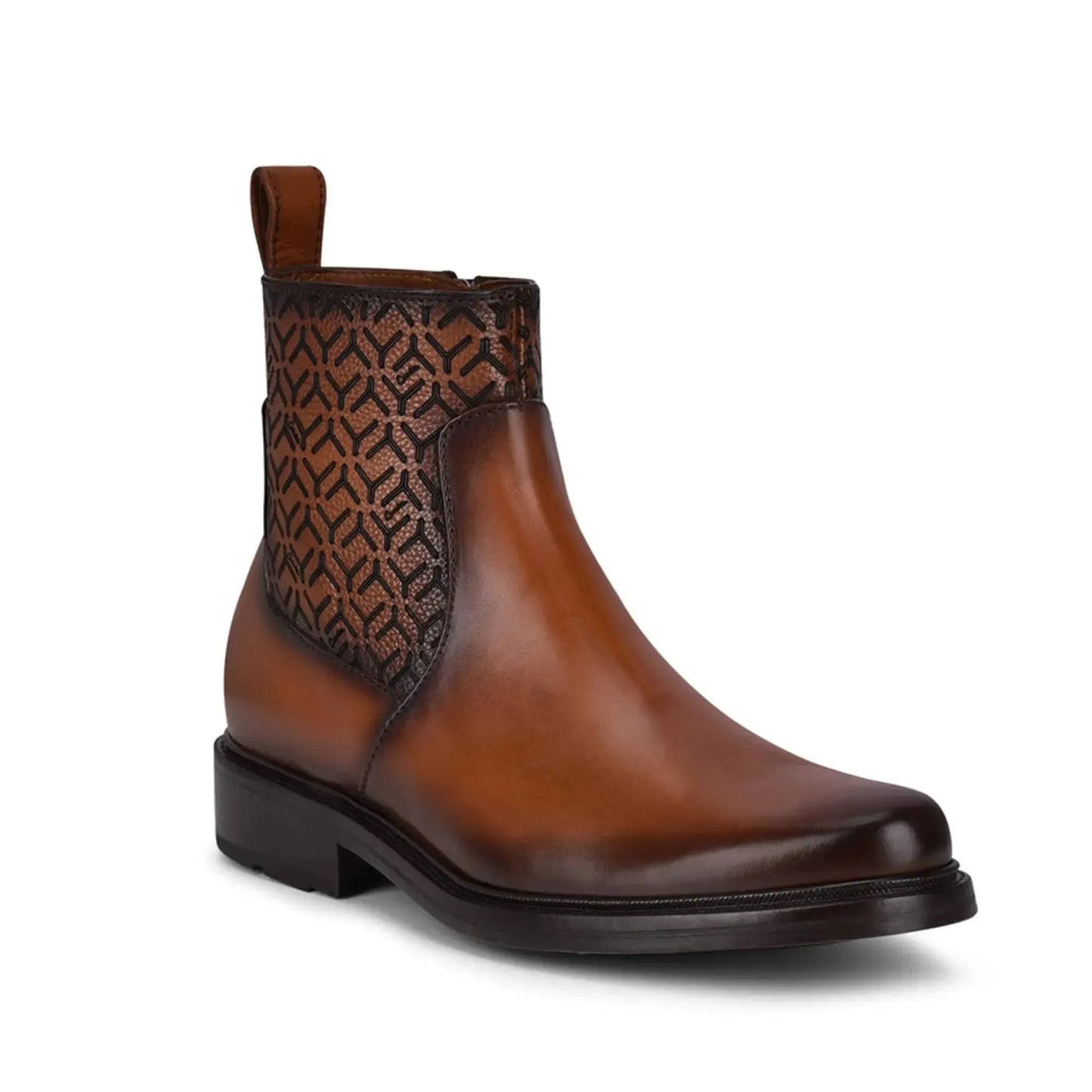 Handcrafted Leather Ankle Boot – Chelsea Style with Round Toe and Laser Edge - Men Franco Cuadra Boot FC630 - El Rodeo Western Boutique