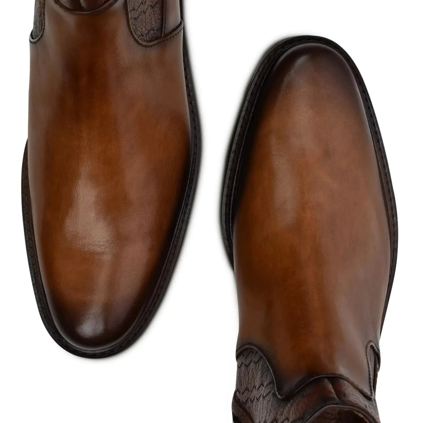 Handcrafted Leather Ankle Boot – Chelsea Style with Round Toe and Laser Edge - Men Franco Cuadra Boot FC630 - El Rodeo Western Boutique
