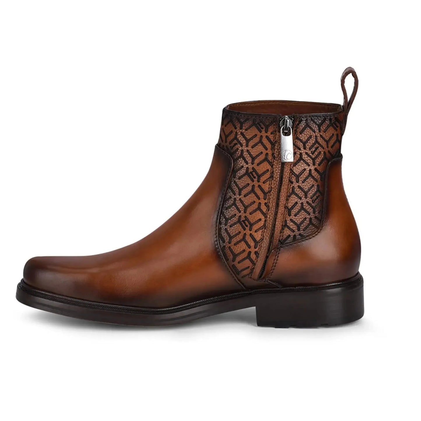Handcrafted Leather Ankle Boot – Chelsea Style with Round Toe and Laser Edge - Men Franco Cuadra Boot FC630 - El Rodeo Western Boutique