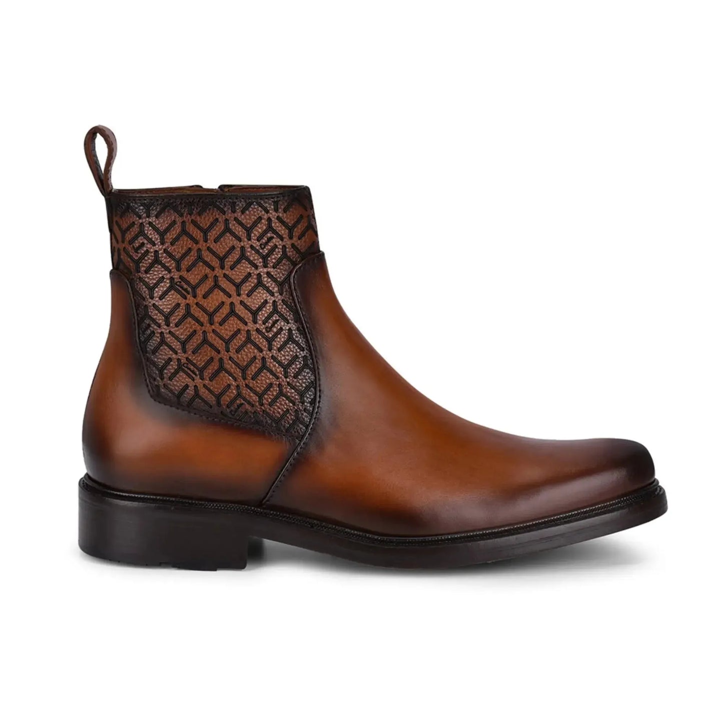 Handcrafted Leather Ankle Boot – Chelsea Style with Round Toe and Laser Edge - Men Franco Cuadra Boot FC630 - El Rodeo Western Boutique