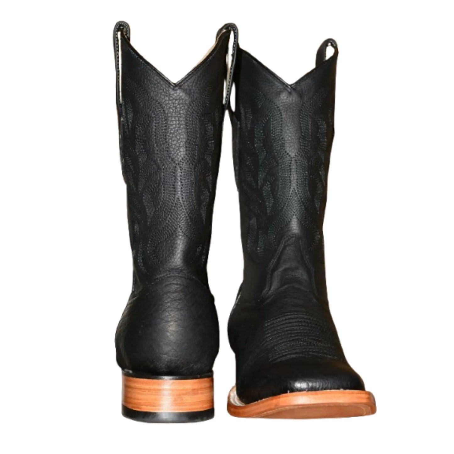 Stylish Black Ostrich Boots—Men’s Wide Square Toe, Slip-On Comfort - Men Los Altos Boots H827G9705 - El Rodeo Western Boutique