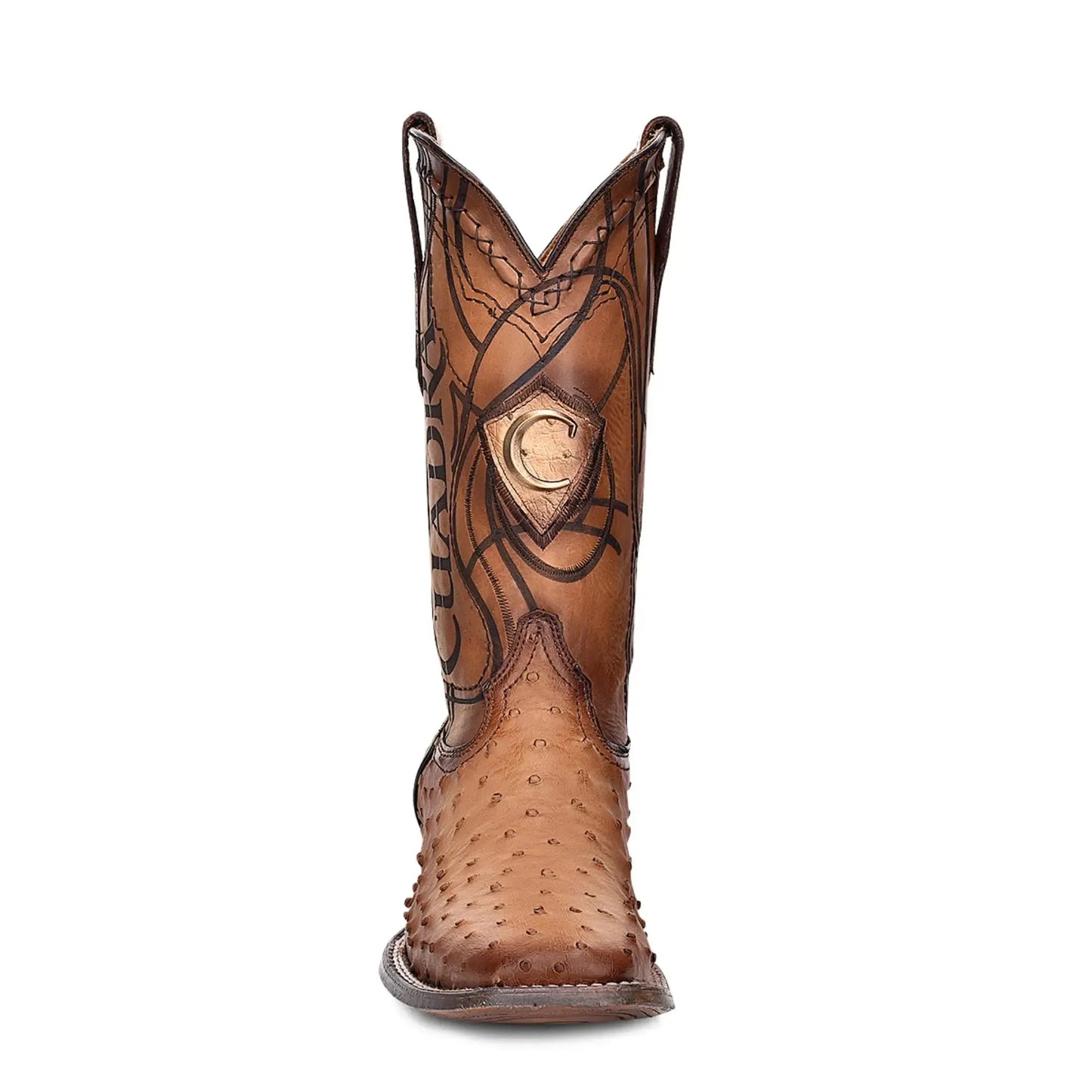 Ostrich Boots for Men: Pull On Brown Leather Calf High Western Style - Men Cuadra Boot CU468 - El Rodeo Western Boutique