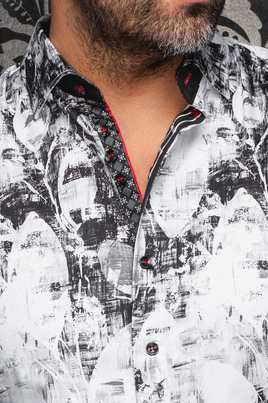 Men Au Noir Woven Shirt Jasper White-Black
