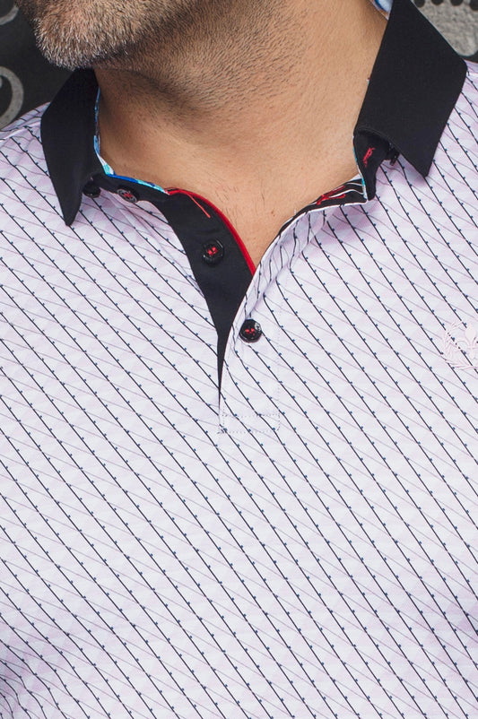 Men Au Noir Polo Jed Pink