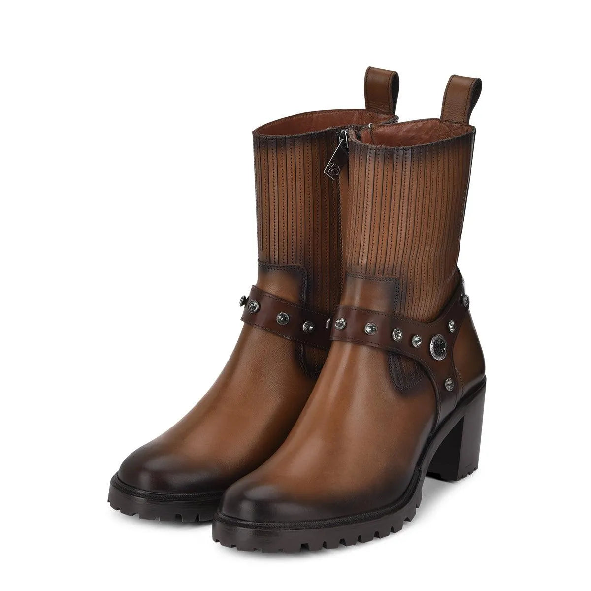 Western Style Ankle Boots for Women with Low Heel and Round Toe - Franco Cuadra FC762 - El Rodeo Western Boutique