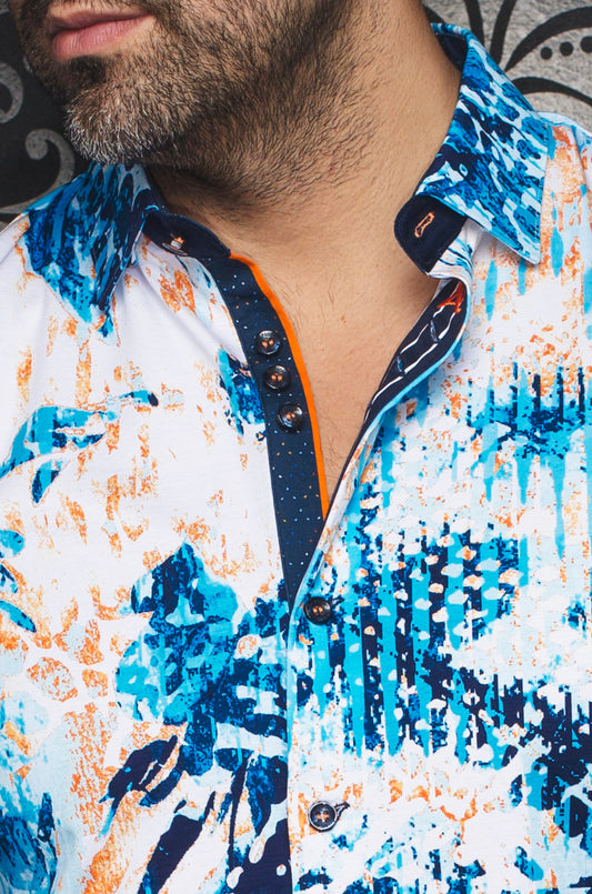 Men Au Noir Knit Shirt Korey Blue