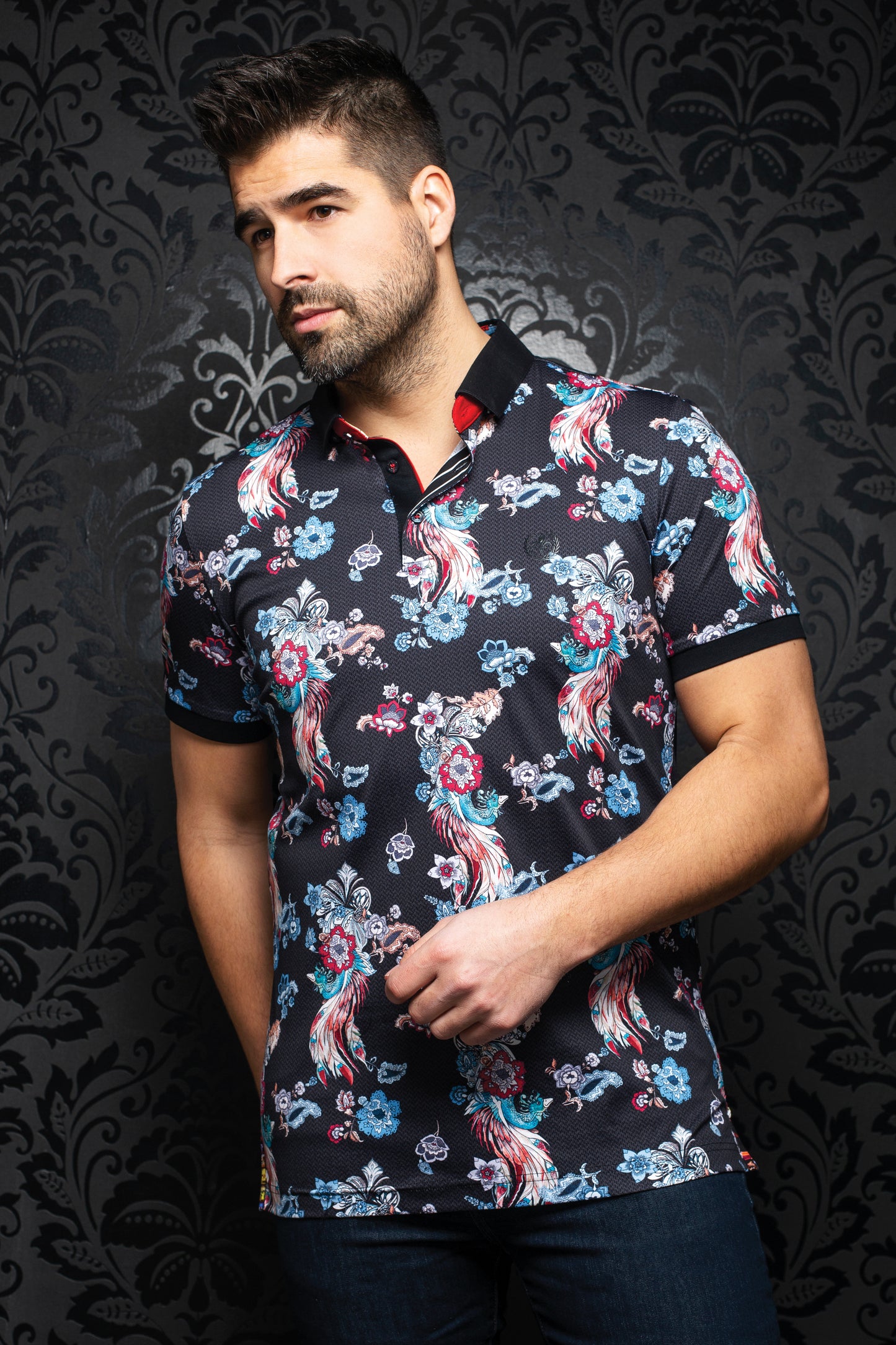 Men Au Noir Polo Mackay Black/Multi