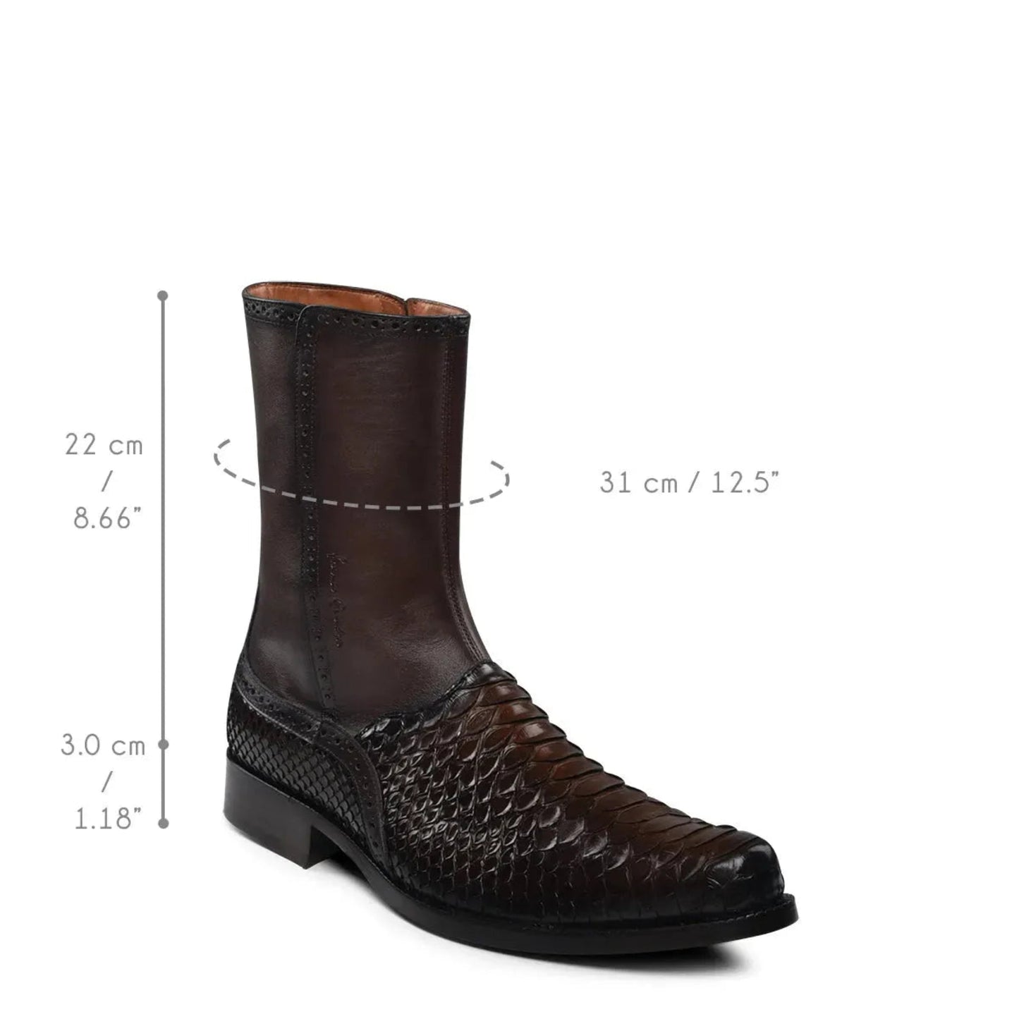 Genuine Python and Bovine Leather Men’s Boots: Timeless Style Meets Everyday Comfort - Men Franco Cuadra Boot FC818 - El Rodeo Western Boutique
