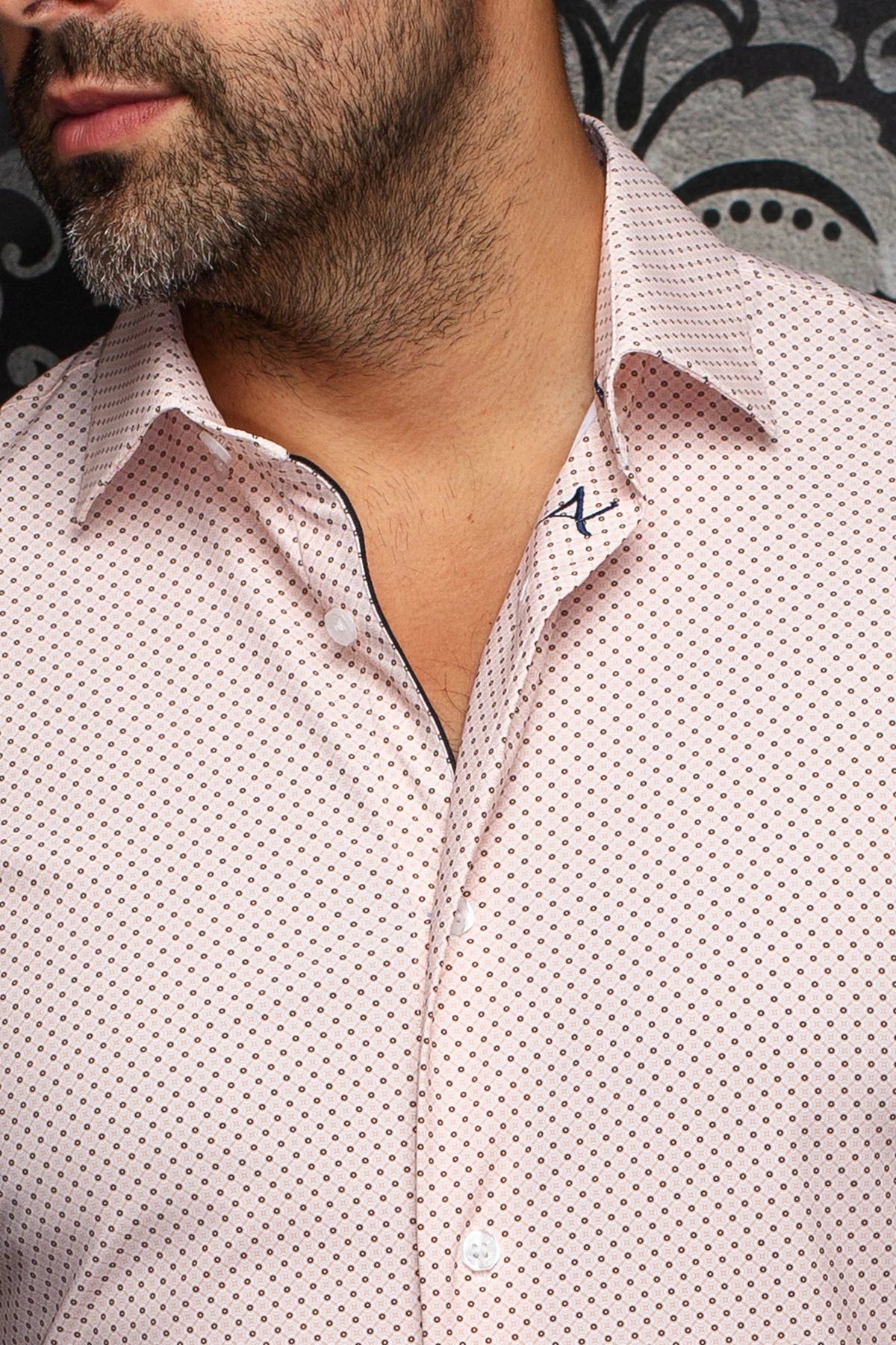 Men Au Noir Knit Short Sleeves Shirt Nick GEO Orange