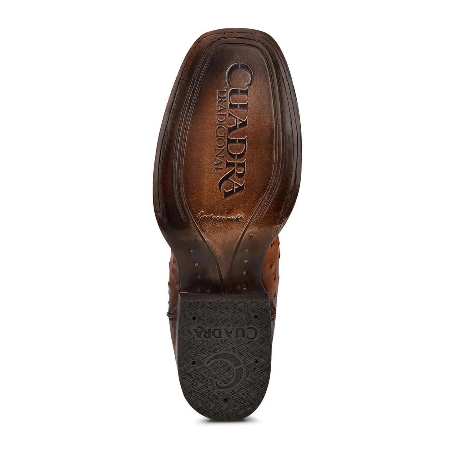 Wide Square Toe Ostrich Boots – Men’s Brown Leather, Calf High Western - Men Cuadra Boot CU457 - El Rodeo Western Boutique