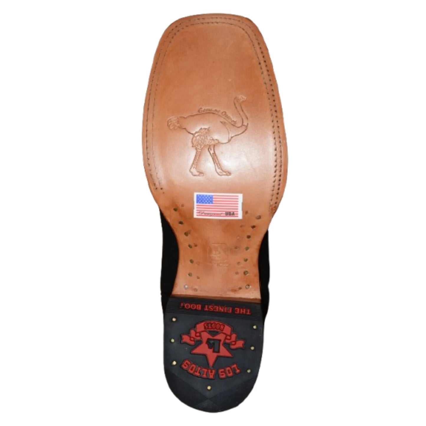 Stylish Black Ostrich Boots—Men’s Wide Square Toe, Slip-On Comfort - Men Los Altos Boots H827G9705 - El Rodeo Western Boutique