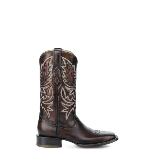 Corral Cowboy Boots for Men: Brown Leather Calf High with Wide Square Toe - Men Corral Boots A4653 - El Rodeo Western Boutique