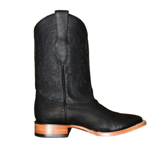 Stylish Black Ostrich Boots—Men’s Wide Square Toe, Slip-On Comfort - Men Los Altos Boots H827G9705 - El Rodeo Western Boutique