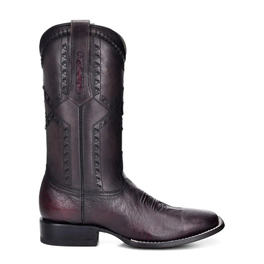 Ostrich Boots for Men – Black Leather, Calf High Western Fashion - Men Cuadra Boot CU784 - El Rodeo Western Boutique