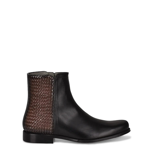 Leather Ankle Boot for Men – Handcrafted Calfskin Chelsea in Black and Brown - Men Cuadra Boot FC577 - El Rodeo Western Boutique