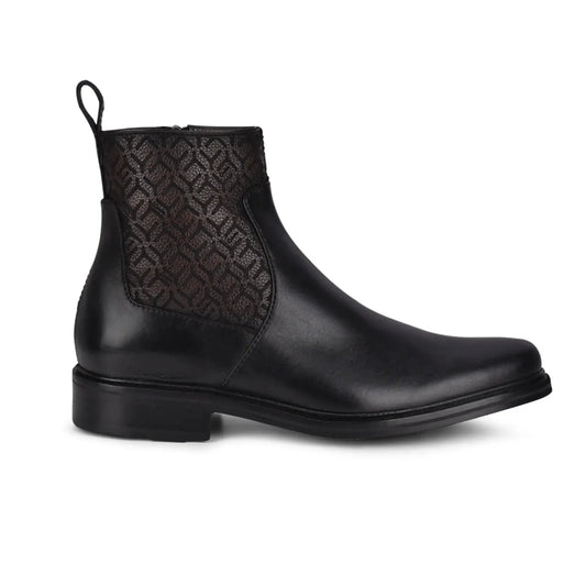 Round Toe Men’s Leather Ankle Boot – Dual Tone Chelsea with Zipper - Men Cuadra Boot FC599 - El Rodeo Western Boutique