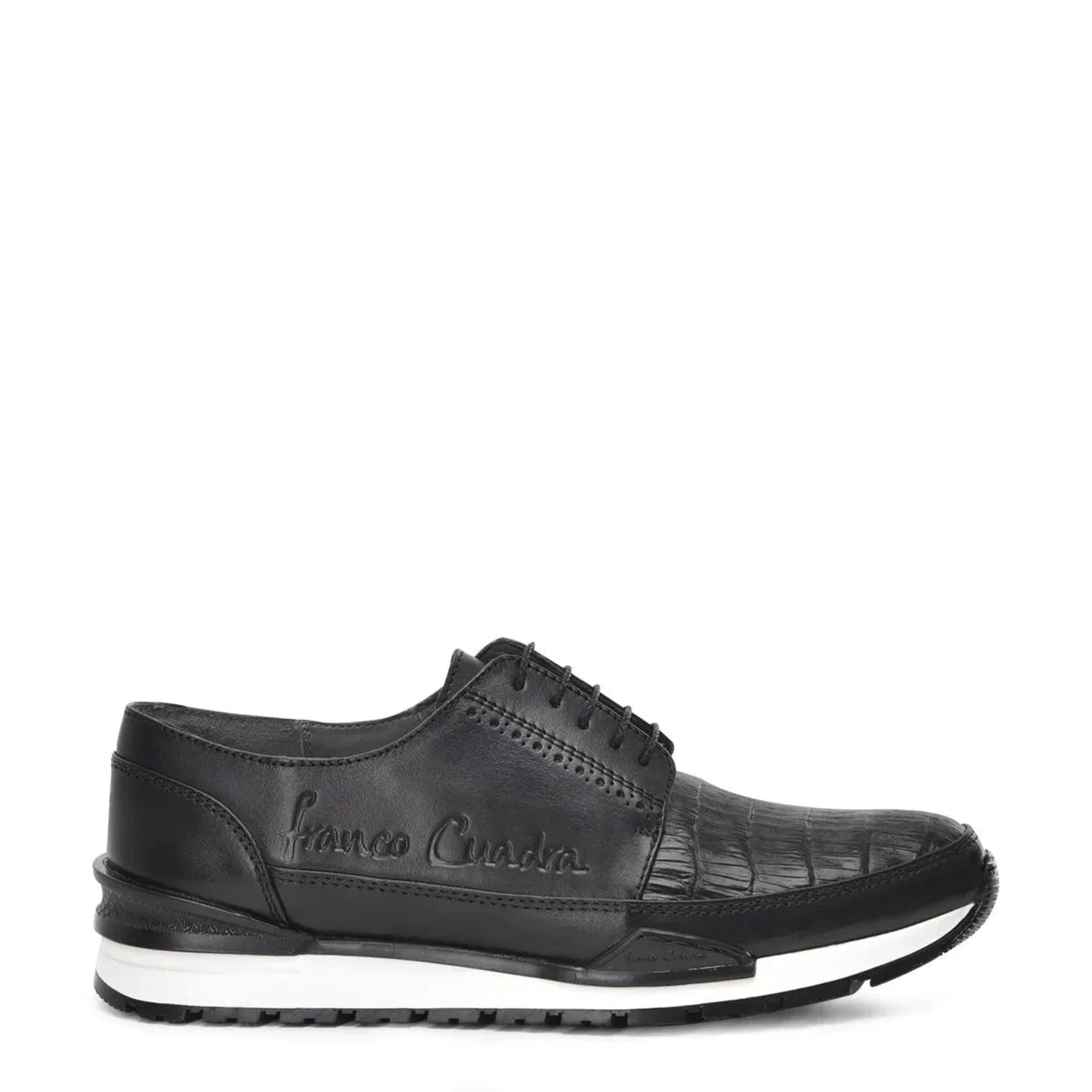 Black Exotic Leather Sneakers for Men – Elevate Your Look with Alligator Accents - Men Franco Cuadra Boot FC812 - El Rodeo Western Boutique