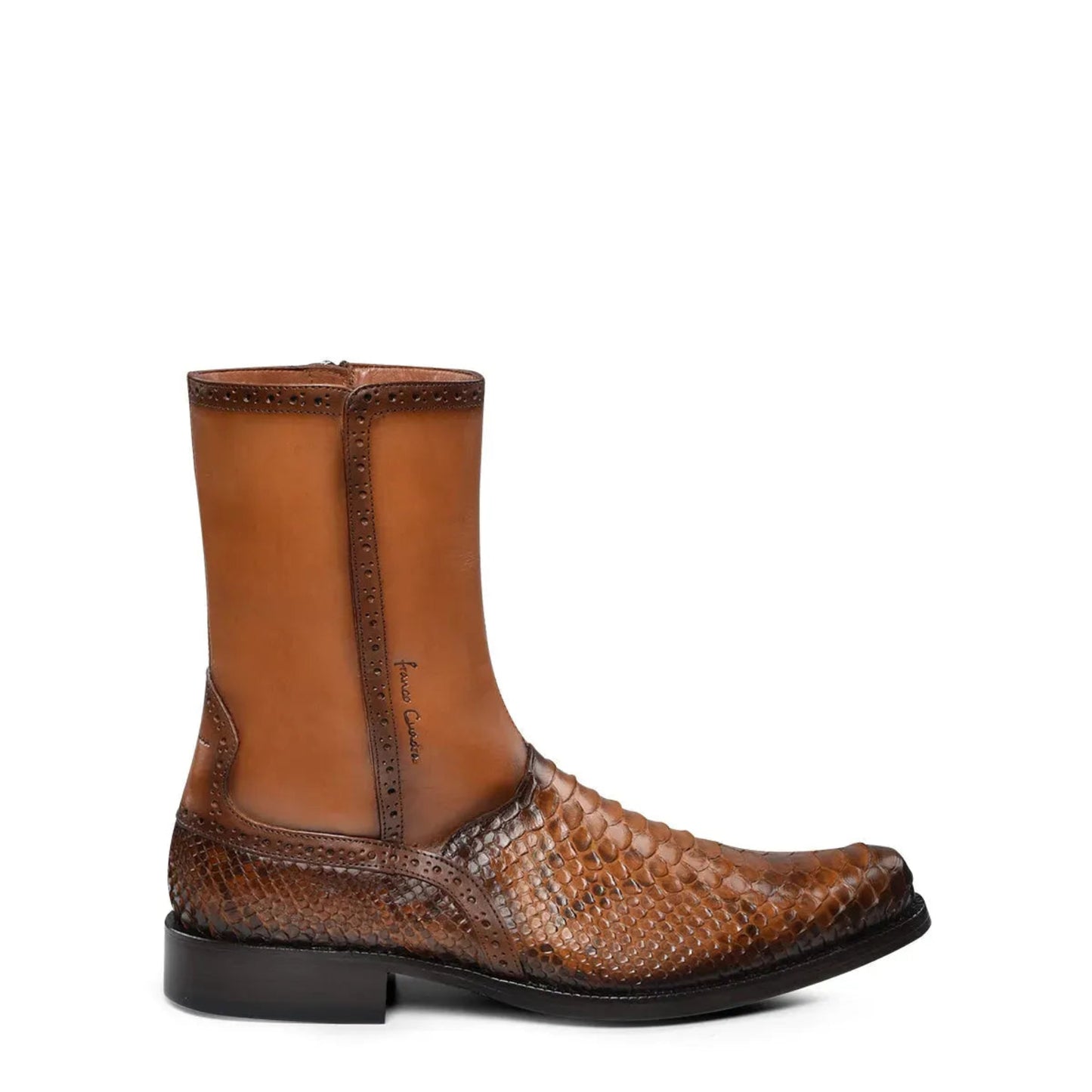 Men’s Python Leather Mid-Calf Boots: Luxury Meets Everyday Comfort - Men Franco Cuadra Boot FC819 - El Rodeo Western Boutique
