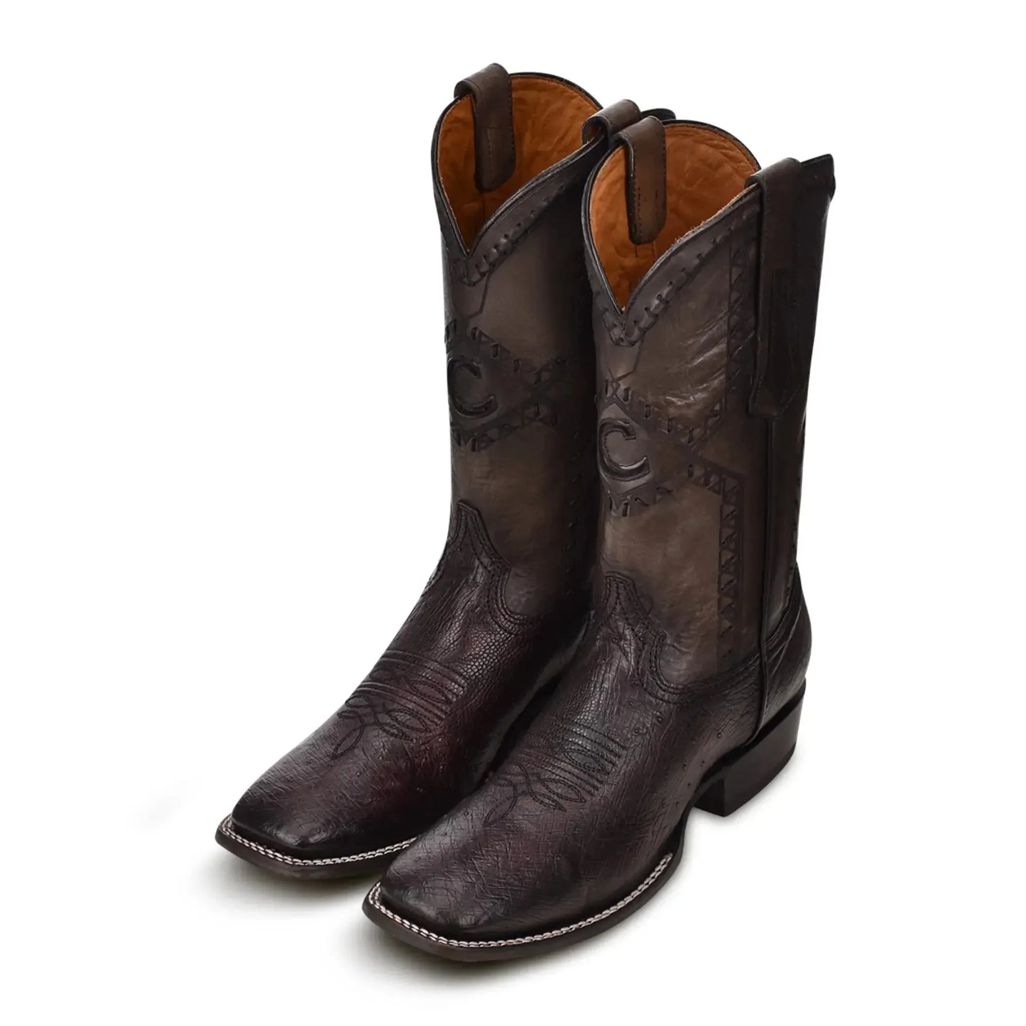 Ostrich Boots for Men – Black Leather, Calf High Western Fashion - Men Cuadra Boot CU784 - El Rodeo Western Boutique