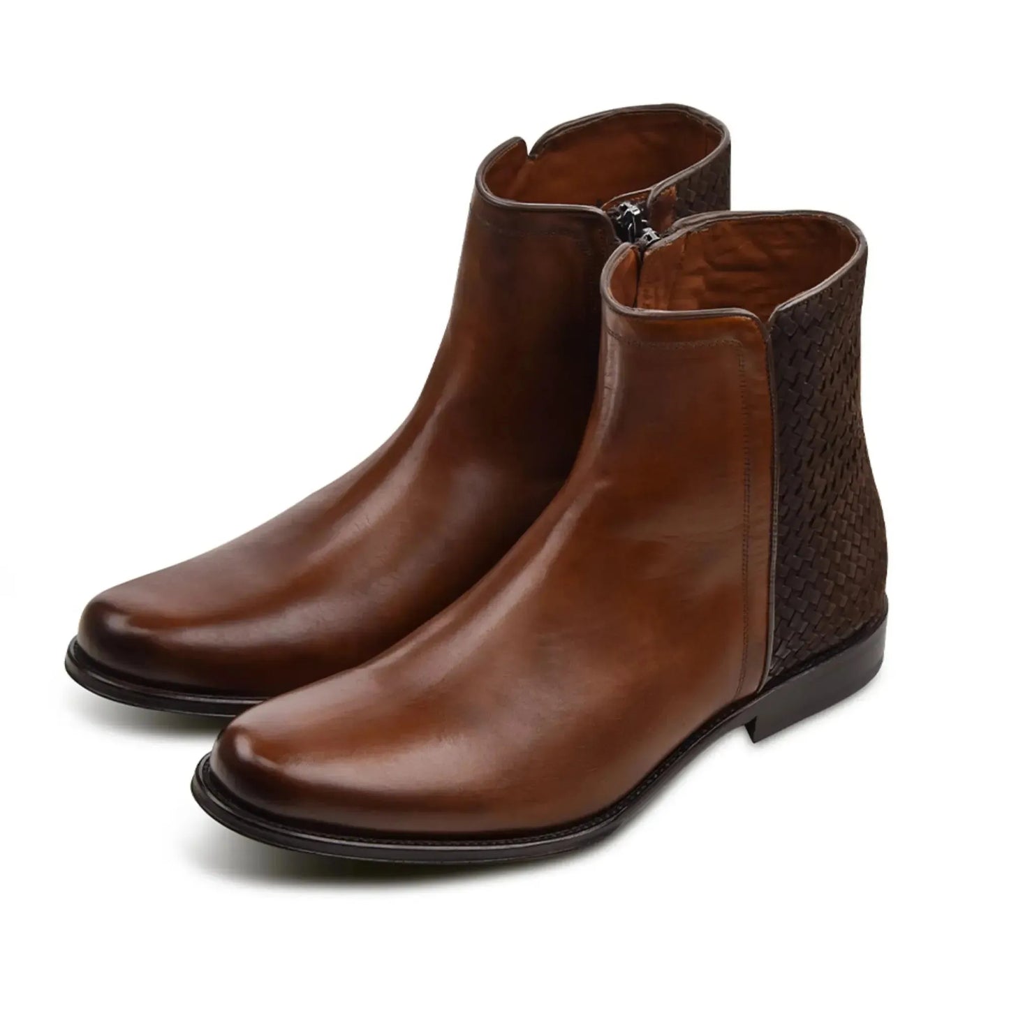 Handcrafted Chelsea Leather Ankle Boot – Rich Brown Calfskin for Men- Men Franco Cuadra Boot FC135 - El Rodeo Western Boutique