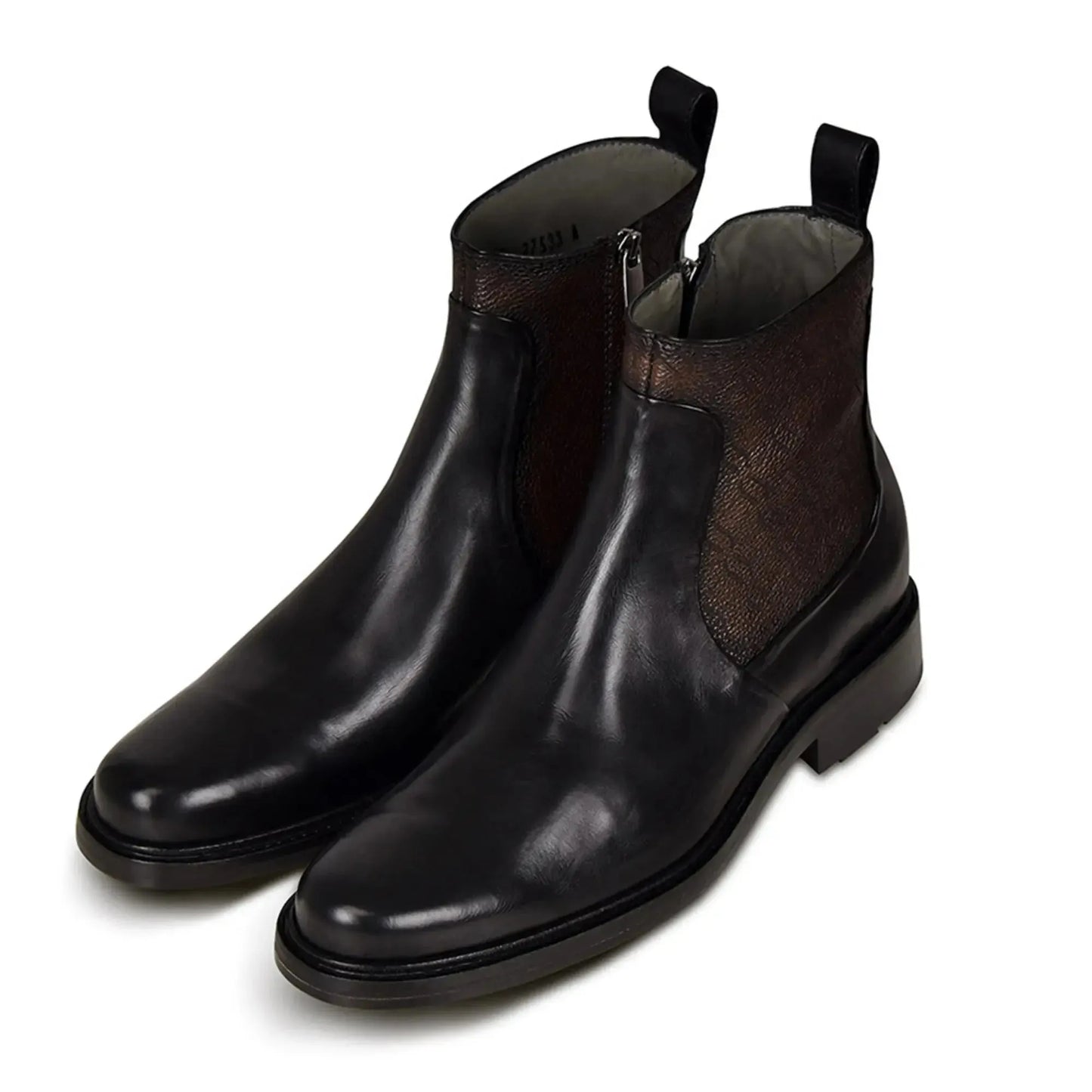 Round Toe Men’s Leather Ankle Boot – Dual Tone Chelsea with Zipper - Men Cuadra Boot FC599 - El Rodeo Western Boutique