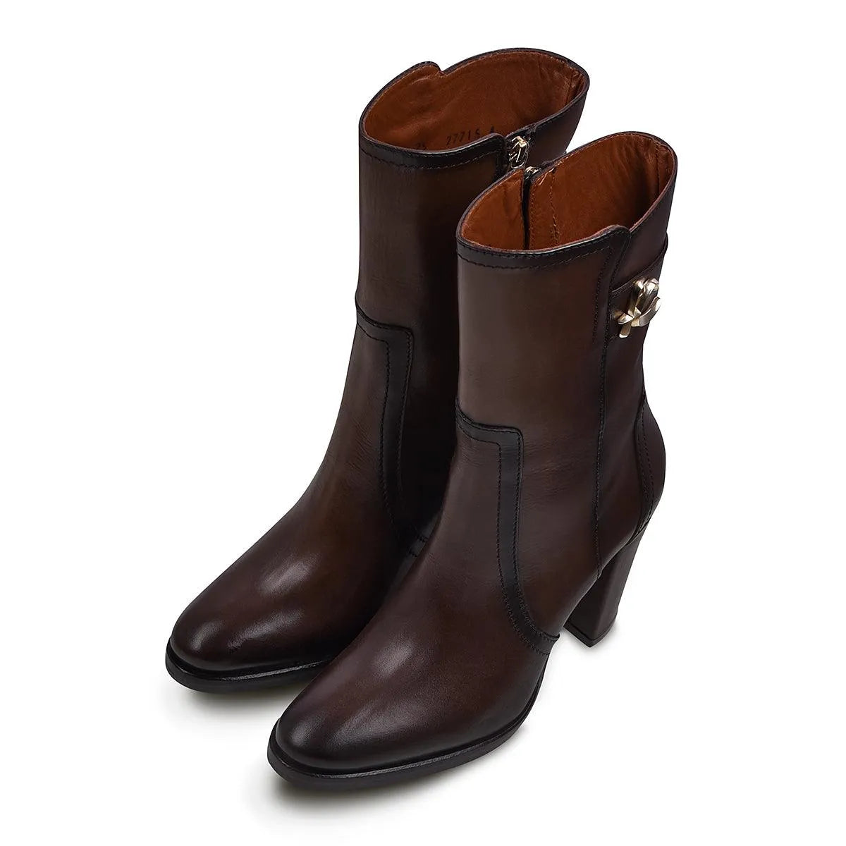 Leather Mid Calf Boots for Women Dark Brown - Cuadra Boot FC623 - El Rodeo Western Boutique