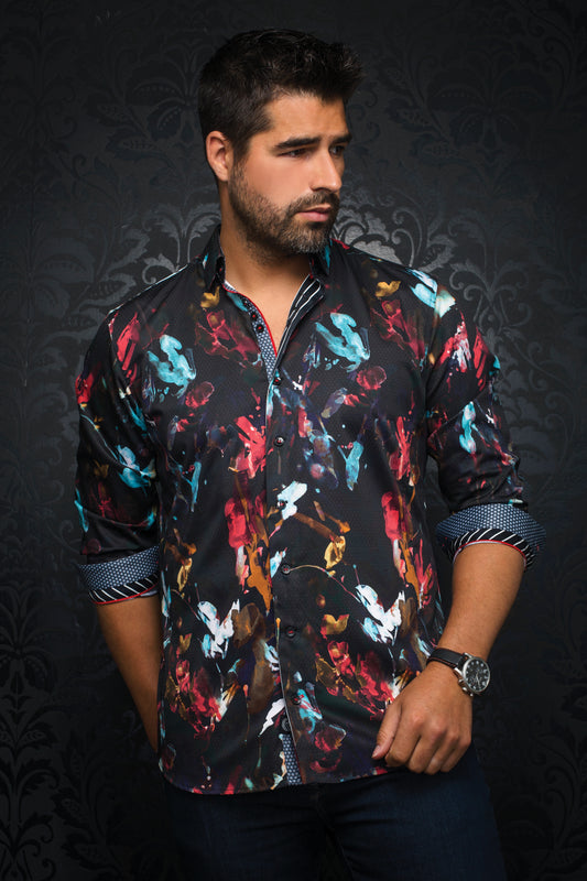 Men Au Noir Woven Shirt Toleman Black