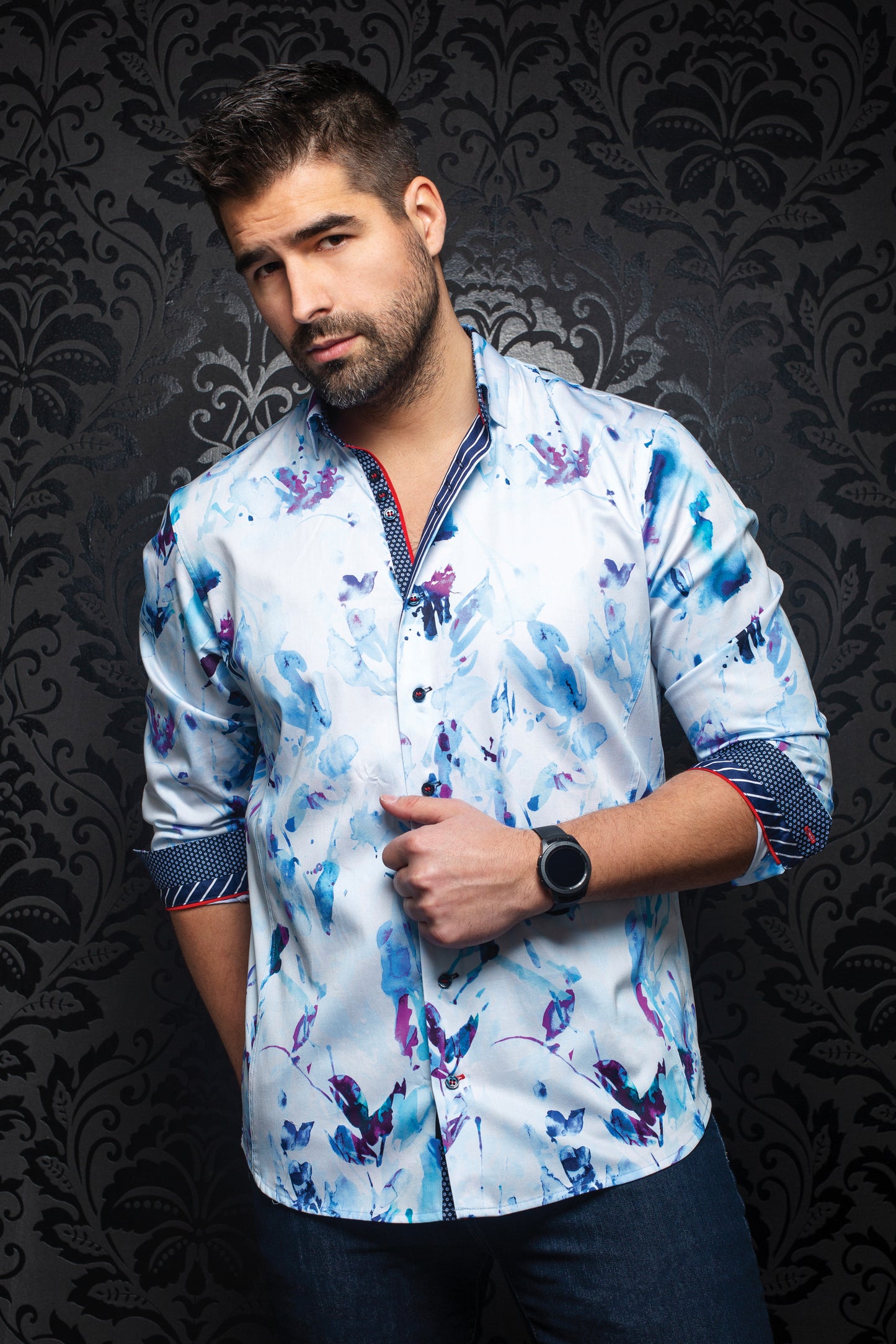 Men Au Noir Woven Shirt Toleman Black