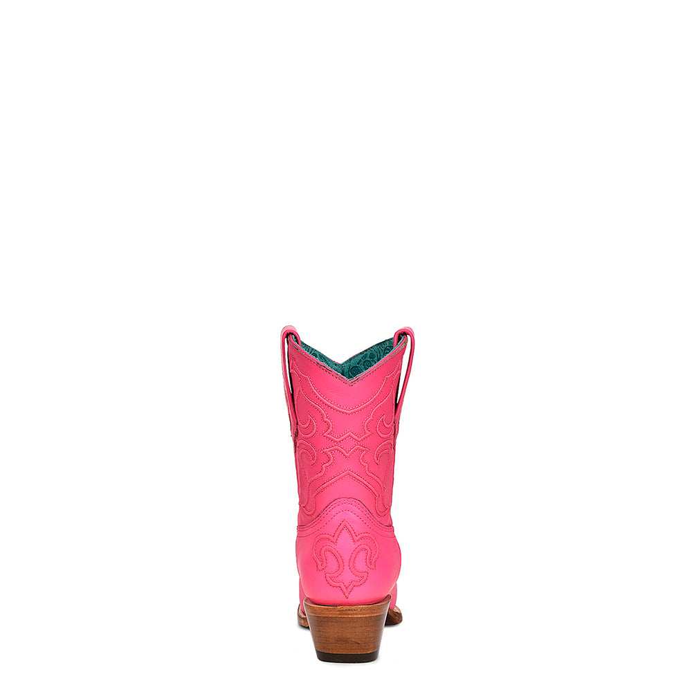 Cowhide Boots, Pointed Toe - Women Corral Ankle Boots Z5137