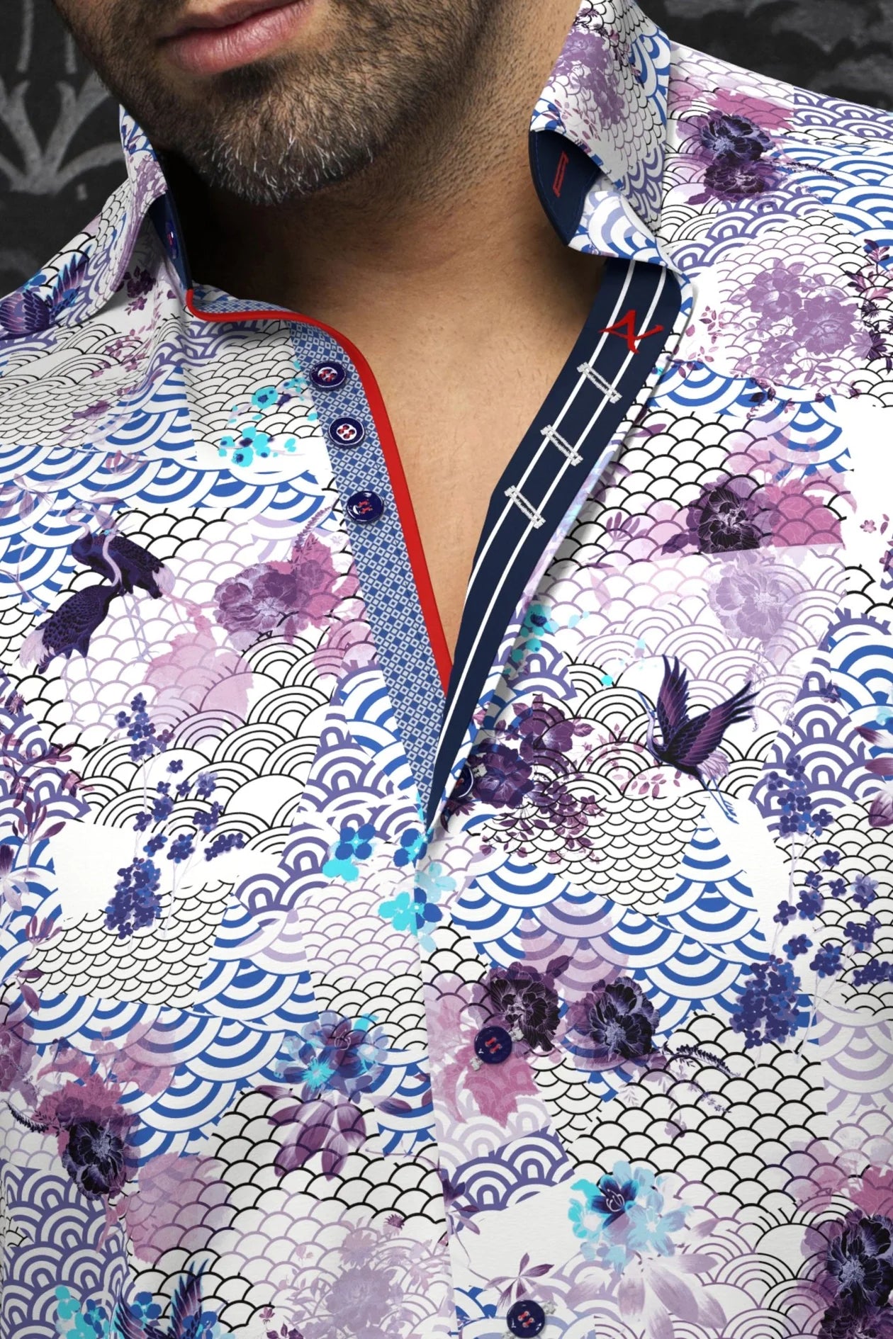 Men Au Noir Knit Shirt Avalon Lavender