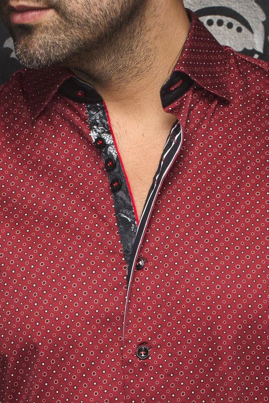 Men Au Noir Woven Shirt Carelli Burgundy