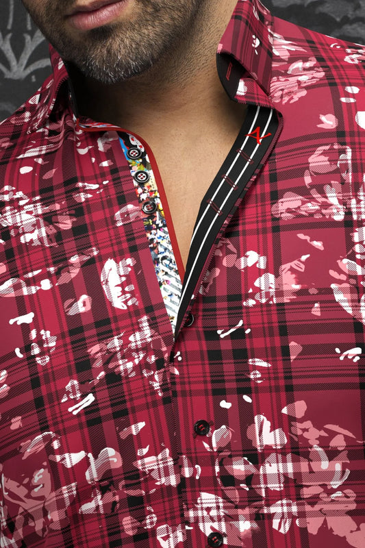 Men Au Noir Woven Shirt Contreras Burgundy