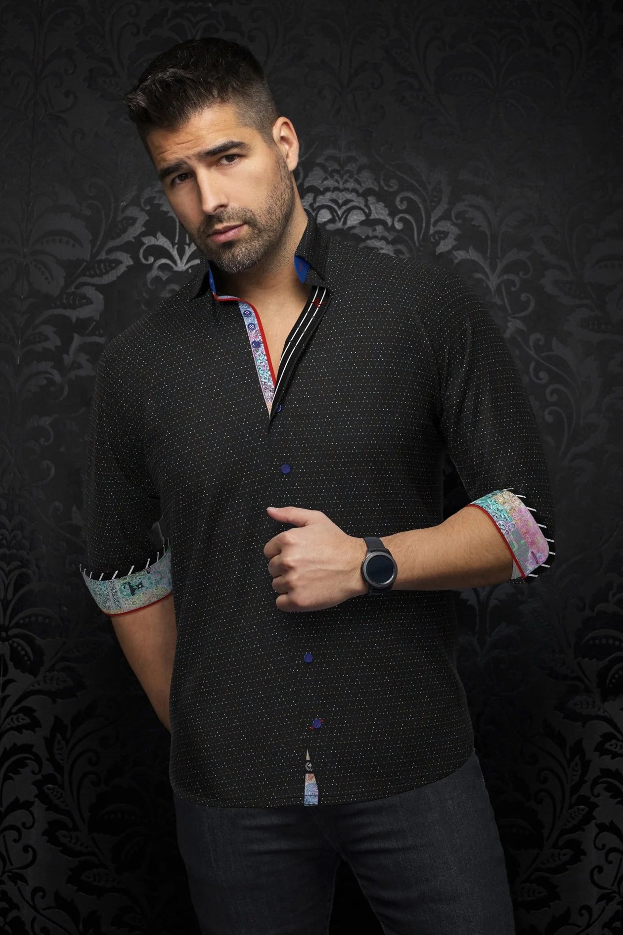 Men Au Noir Shirt Massarotti Black