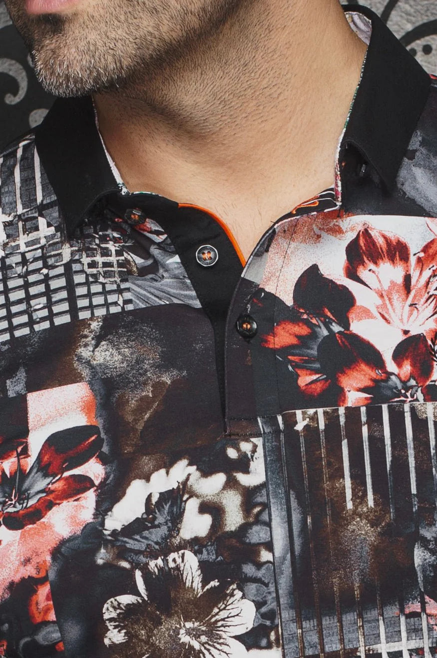 Men Au Noir Polo Brandt Grey