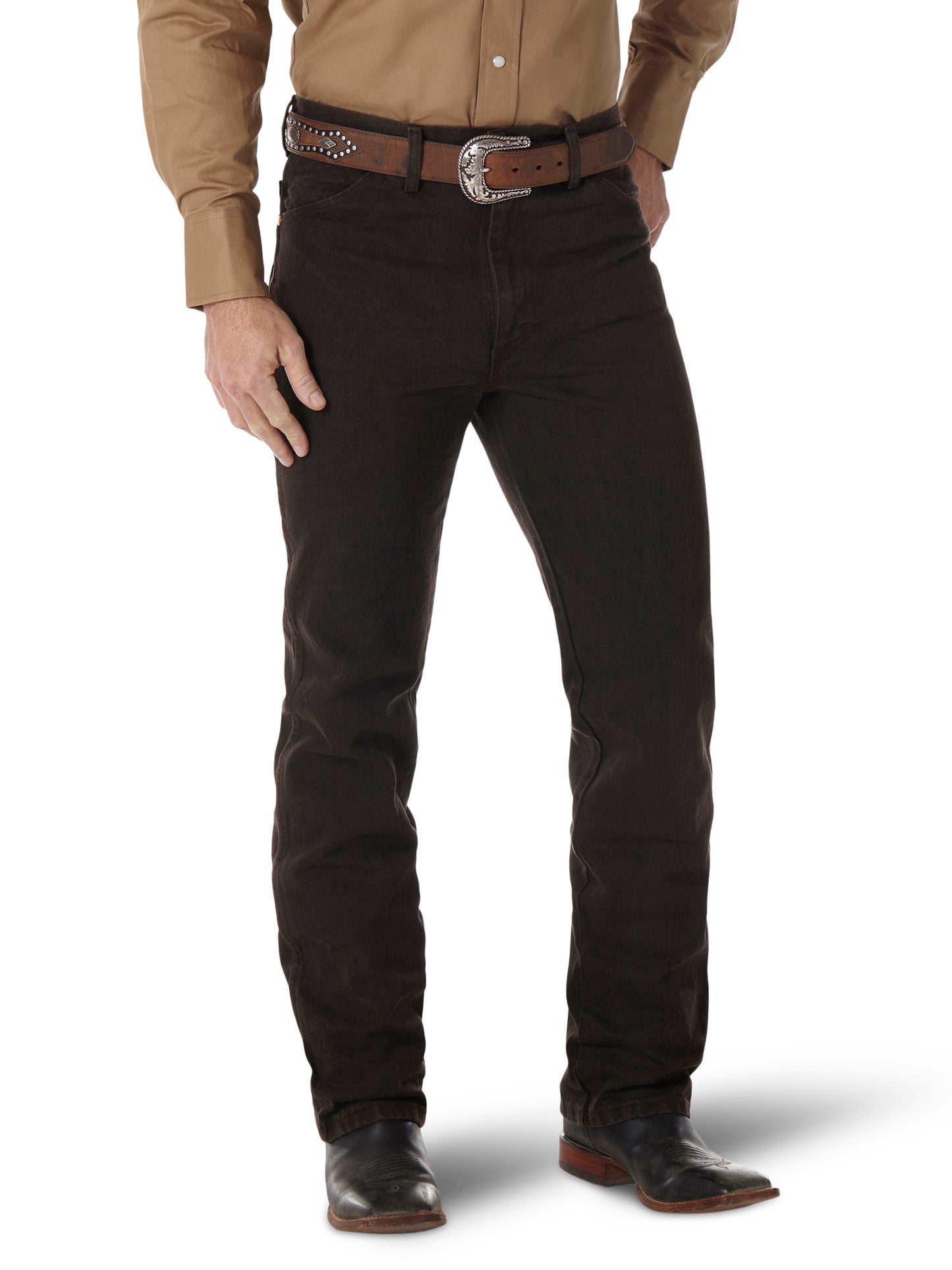 Men Wrangler Slim Black Chocolate Jean 0936KCL