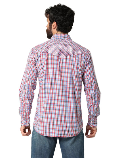 Men Wrangler Shirt 20X Red/Wht/Bl 112318899