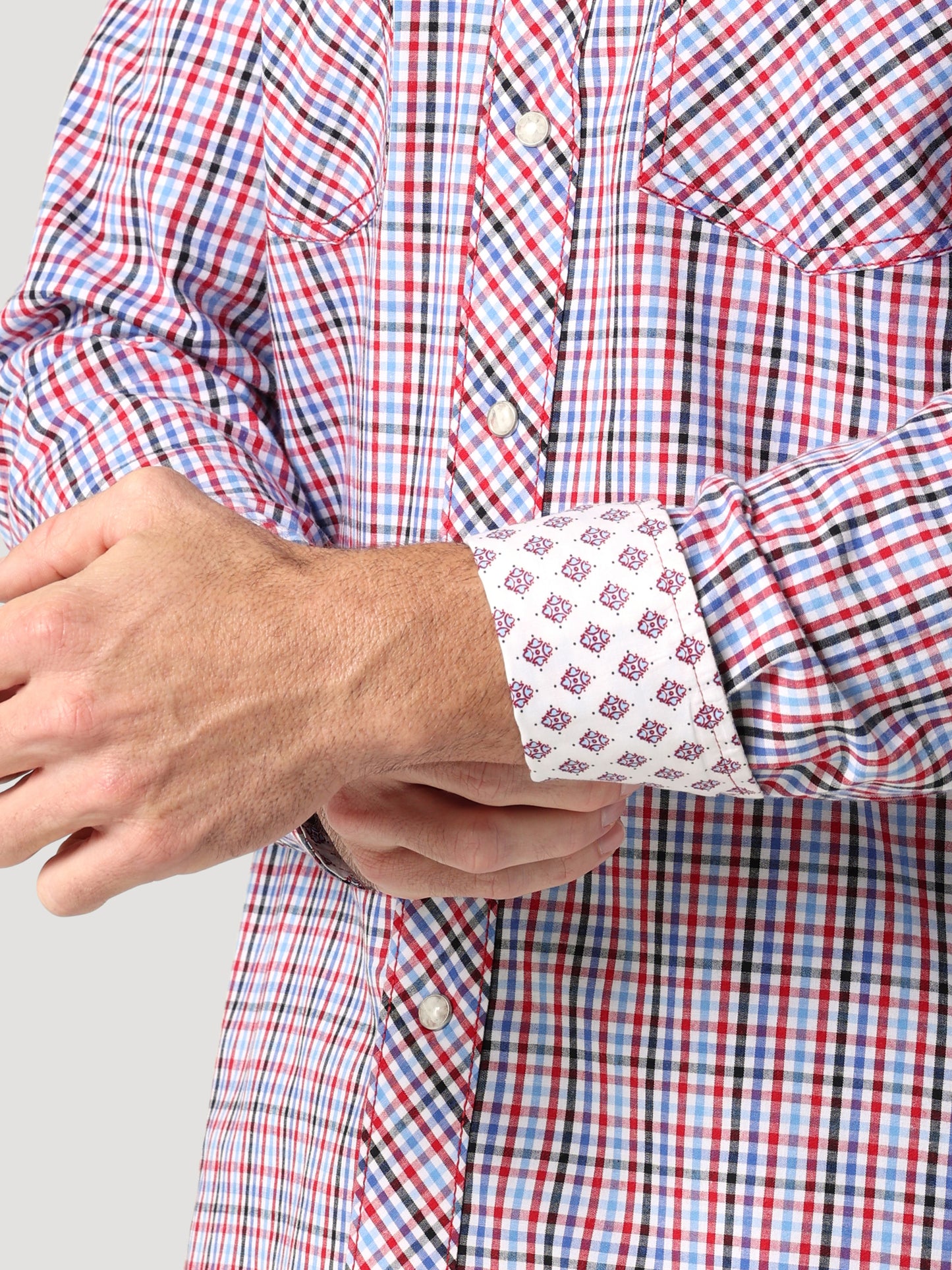 Men Wrangler Shirt 20X Red/Wht/Bl 112318899