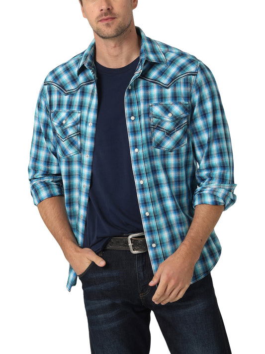 Men Wrangler Shirt Rock47 Blue 112326348