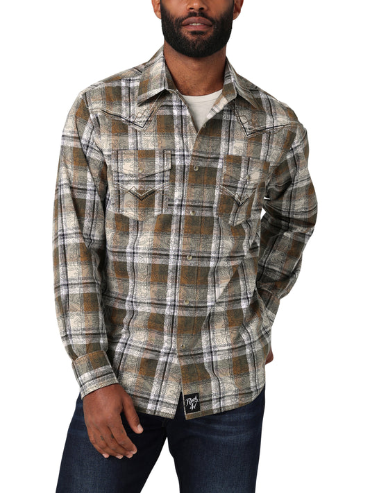 Men Wrangler Shirt Rock47 Tan 112330517