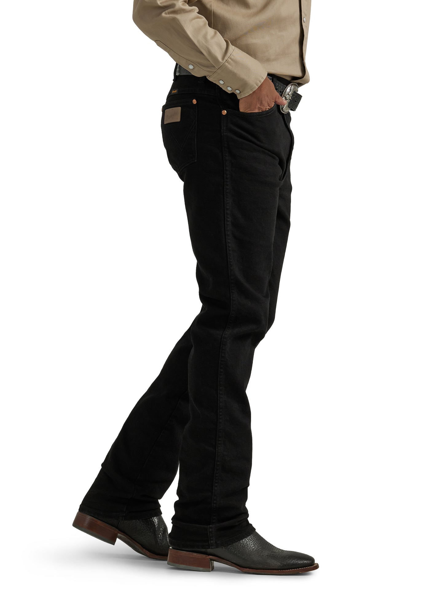 Men Wrangler Slim Black Jean 112336343