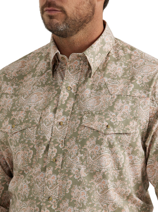 Men Wrangler Shirt George Strait Olive 112344893