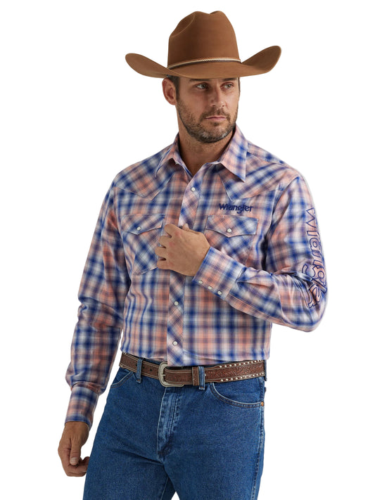Men Wrangler Shirt Logo Blue 112346223