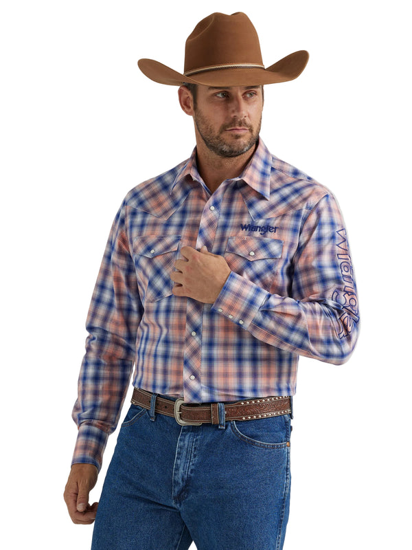 Men Wrangler Shirt Logo Blue 112346223