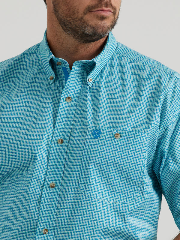 Men Wrangler Shirt George Strait Teal 112346539