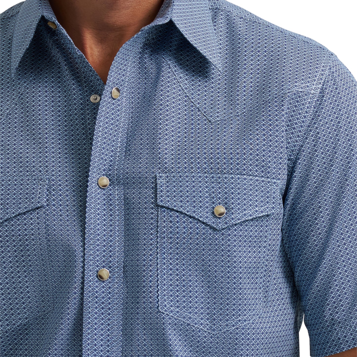 Men Wrangler Shirt (SS) Competition Blue 112378712