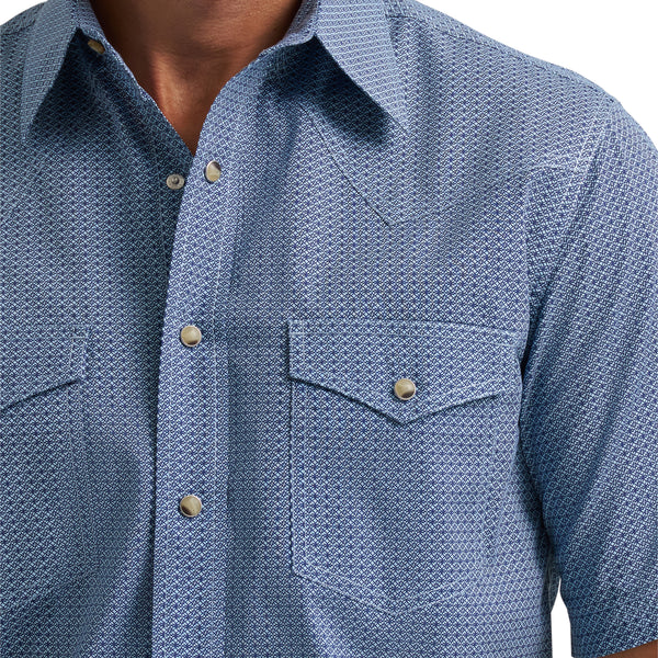 Men Wrangler Shirt (SS) Competition Blue 112378712