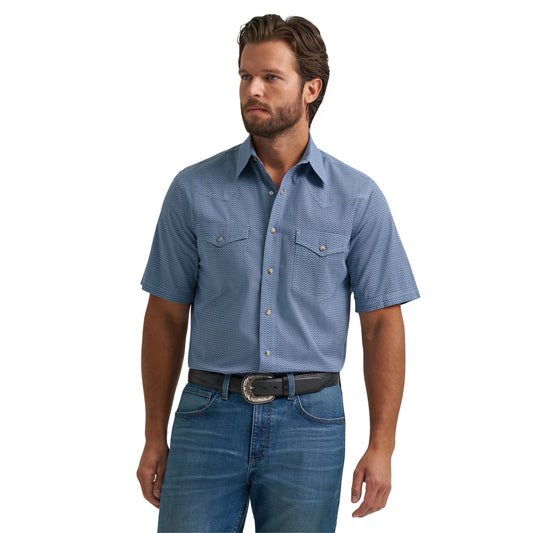Men Wrangler Shirt (SS) Competition Blue 112378712