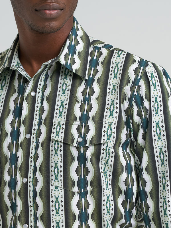 Men Wrangler Checotah Green Shirt 112379228