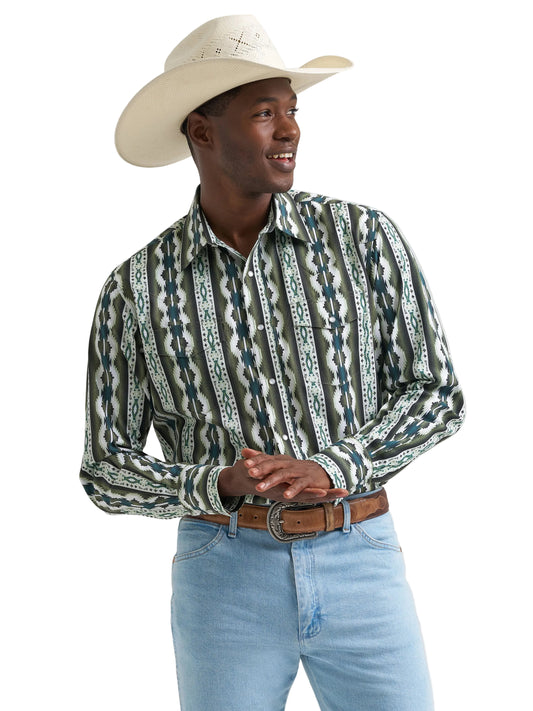 Men Wrangler Checotah Green Shirt 112379228
