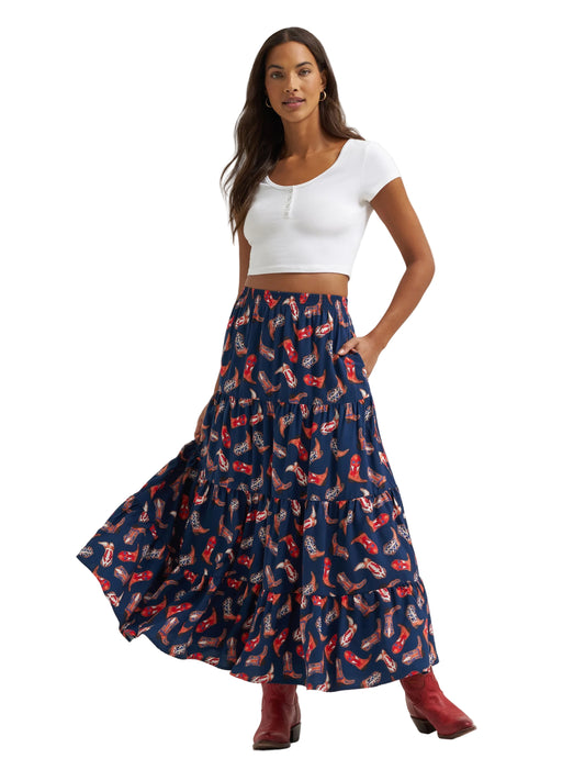 Women Wrangler Tiered Maxi Skirt 112379491